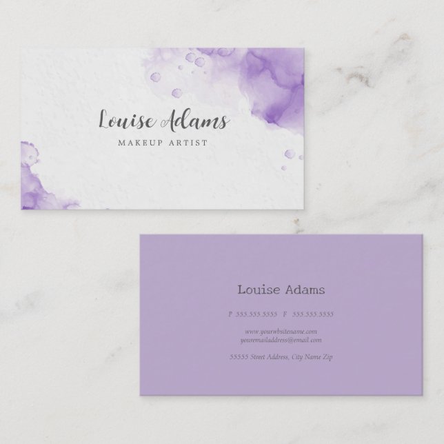 Lilac Watercolor Business Card (Front/Back)
