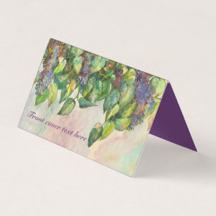 lilac watercolor business card