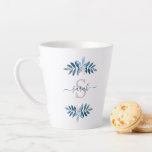 Lilac Watercolor Floral Monogram Latte Mug<br><div class="desc">Beautiful Watercolor Floral Monogram design in soft pastel colours.</div>
