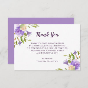 Lilac Watercolor Floral Wedding Invitation