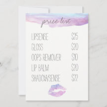 Lilac Watercolor Price cards
