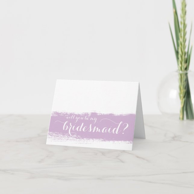 Lilac Watercolor | Will You Be My Bridesmaid Card (Front)
