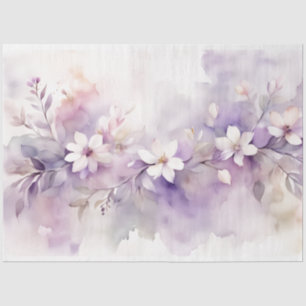 Lilac Watercolour Floral 18b Decoupage Tissue Paper
