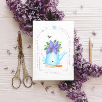 Lilac Wateringcan Inspirational Postcard