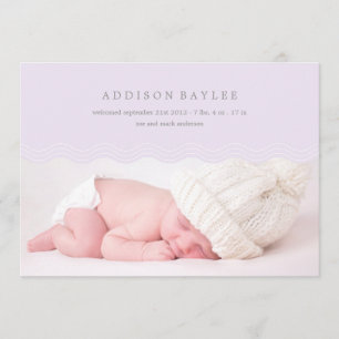 LILAC WAVES   BIRTH ANNOUNCEMENT