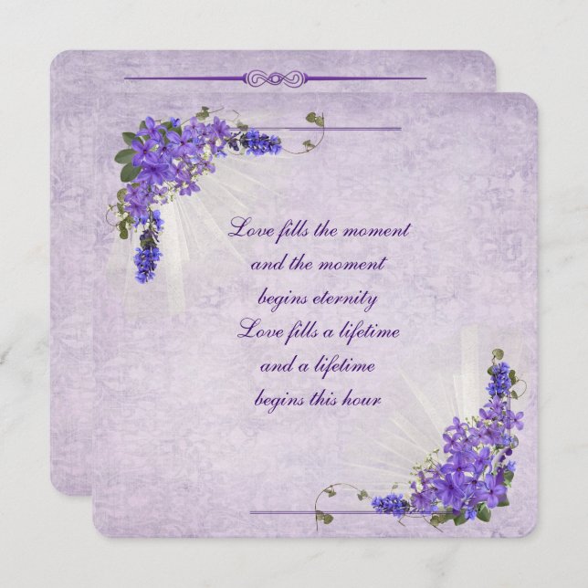 Lilac Wedding Invitation (Front/Back)