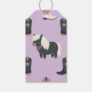 Lilac Western Cowgirl Pony Gift Tags