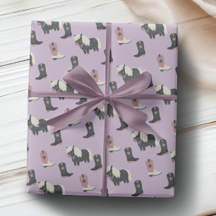 Lilac Western Cowgirl Pony Wrapping Paper