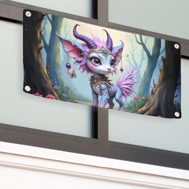 Lilac Whisper – Enchanted Forest Guardian. Banner (Outside Building)