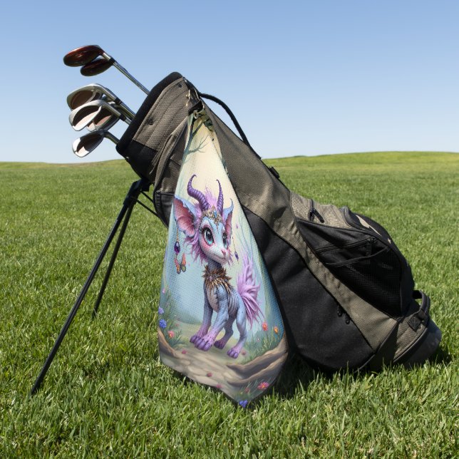 Lilac Whisper – Enchanted Forest Guardian.  Golf Towel (Green)