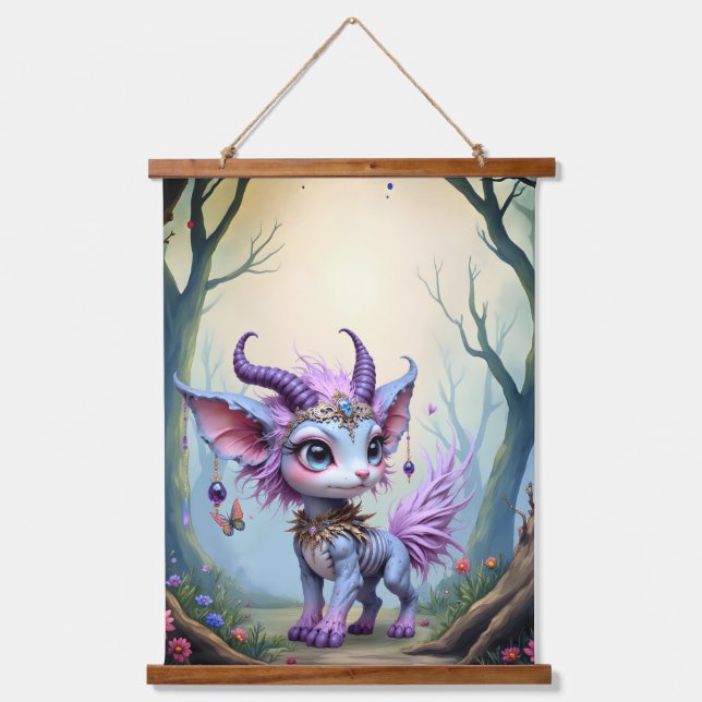 Lilac Whisper – Enchanted Forest Guardian.  Hanging Tapestry (Front)