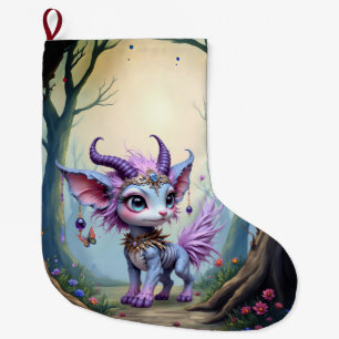 Lilac Whisper – Enchanted Forest Guardian.  Large Christmas Stocking