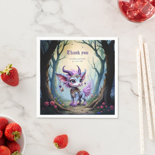 Lilac Whisper – Enchanted Forest Guardian Napkin (Insitu)