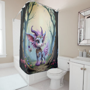 Lilac Whisper – Enchanted Forest Guardian. Shower Curtain