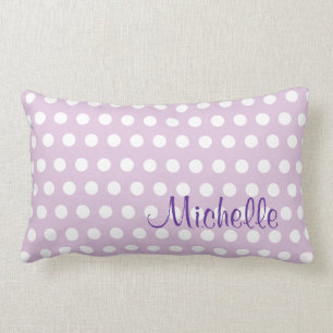 Lilac White Polka Dot Pillow