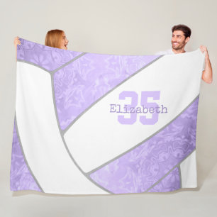 lilac white volleyball girls sports room decor fleece blanket