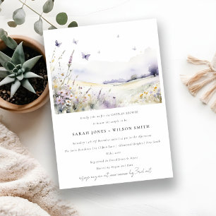 Lilac Wildflower Butterfly Fields Couples Shower Invitation