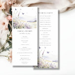 Lilac Wildflower Field Butterfly Wedding Program Invitation<br><div class="desc">If you need any other matching product or customisation,  kindly message via Zazzle.</div>