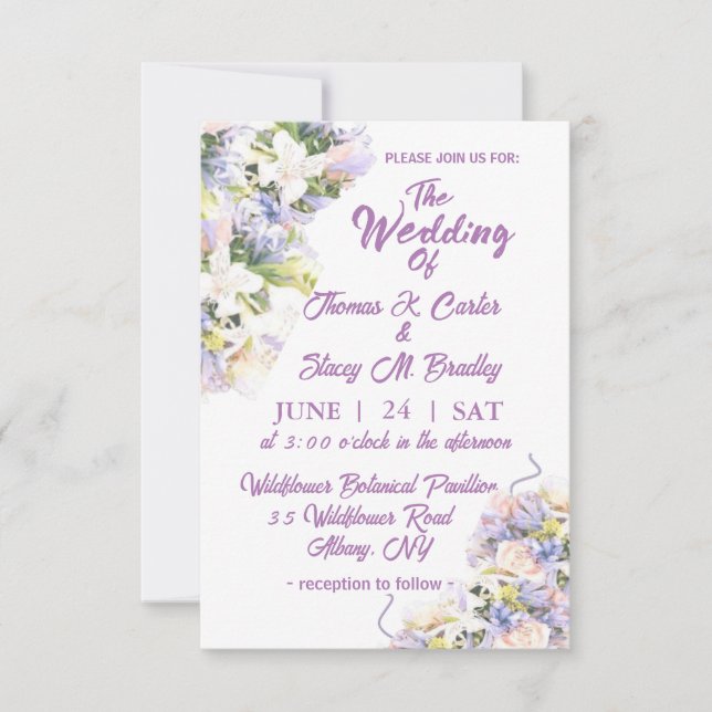  Lilac Wildflower floral Wedding  (Front)