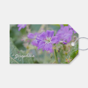 Lilac Wildflower Photo Geranium Botanical Flower Gift Tags