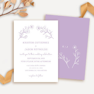 Lilac Wildflower Wedding Invitation