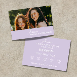 Lilac Will You Be My Bridesmaid Proposal Card