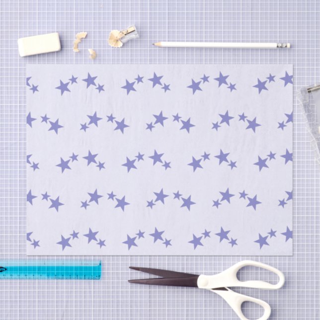 Lilac with purple stars tissue paper (Craft)