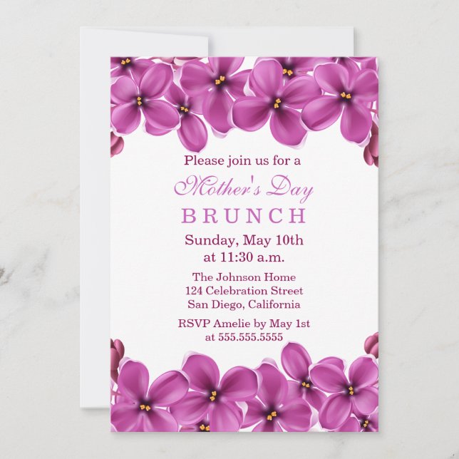 Lilac Wreath Mother's Day Brunch Invitation (Front)