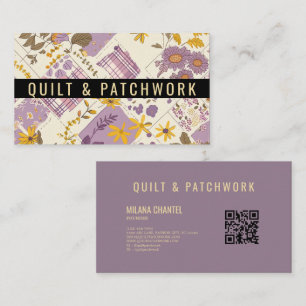 Lilac Yellow Quilt Patchwork Handmade Clothing  Business Card