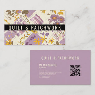 Lilac Yellow Quilt Patchwork Handmade Clothing  Business Card