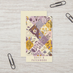 Lilac Yellow Quilt Patchwork Handmade Clothing Business Card