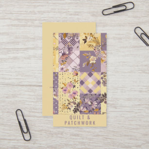 Lilac Yellow Quilt Patchwork Handmade Clothing  Business Card