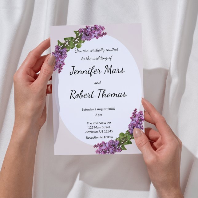 Lilacs and Cream Wedding Invitation (Creator Uploaded)