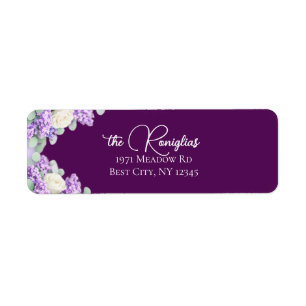 Lilacs and Lavender Return Address Label