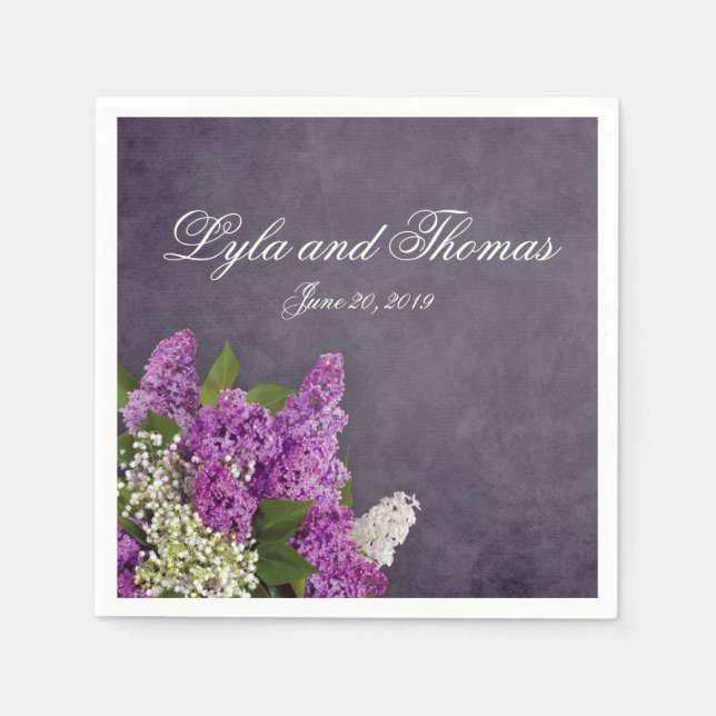 Lilacs and Lily of the Valley Napkin (Front)
