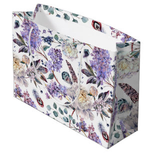 Lilacs and Peonies Floral Large Gift Bag