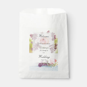 Lilacs and Roses Vintage Wedding editable Favour Bags