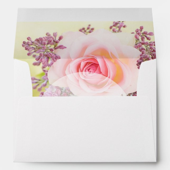 Lilacs and Roses Vintage Wedding Envelopes (Back (Bottom))