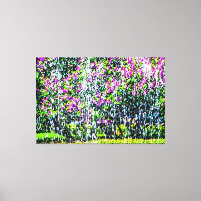 Lilacs Behind The Fountain Canvas Print (Front)