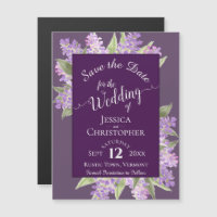 Lilacs & Calligraphy Purple Wedding Save the Date