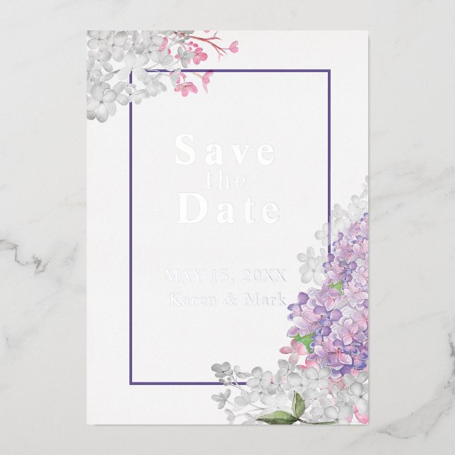 Lilacs Floral Save the Date  (Front)