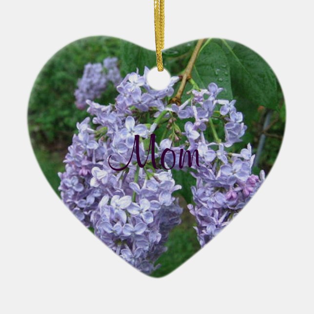 Lilacs for Mother's Day Ceramic Tree Decoration (Front)