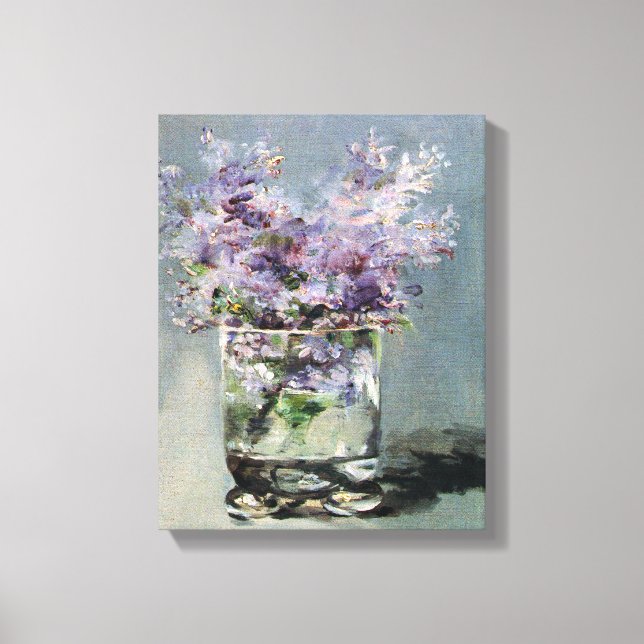 Lilacs in a Glass  by Edouard Manet Canvas Print (Front)