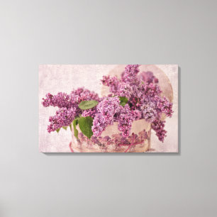 Lilacs In A Victorian Hat Box Canvas Print