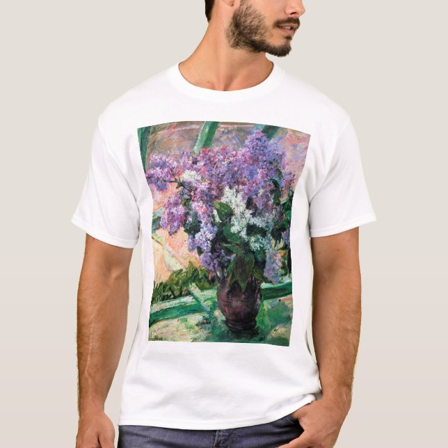 Lilacs in a Window, Mary Cassatt T-Shirt (Front)