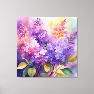 Lilacs in Watercolor Canvas Print