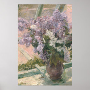 Lilacs in Window by Mary Cassatt American Painter Poster