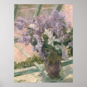 Lilacs in Window by Mary Cassatt American Painter Poster