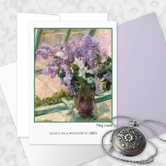 Lilacs in Window Mary Cassatt Blank Card (Creator Uploaded)