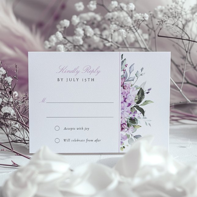 Lilacs Lavender Bliss Wedding RSVP Card (Creator Uploaded)